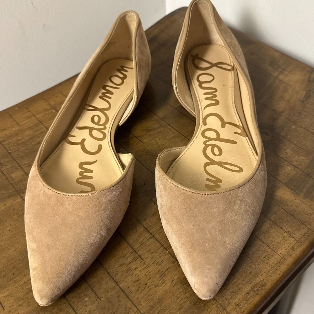Sam Edelman Nude Pointed Toe Flats Womens Size 9 Beige Suede work office career